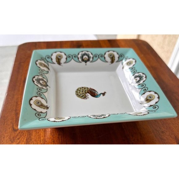 NWT Vera Bradley Peacock Dish My Home Andrea Sadek Turquoise Square - Picture 6 of 12